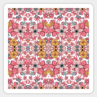 Flower and Hearts valentines and spring Kaleidoscope pattern (Seamless) 8 Sticker